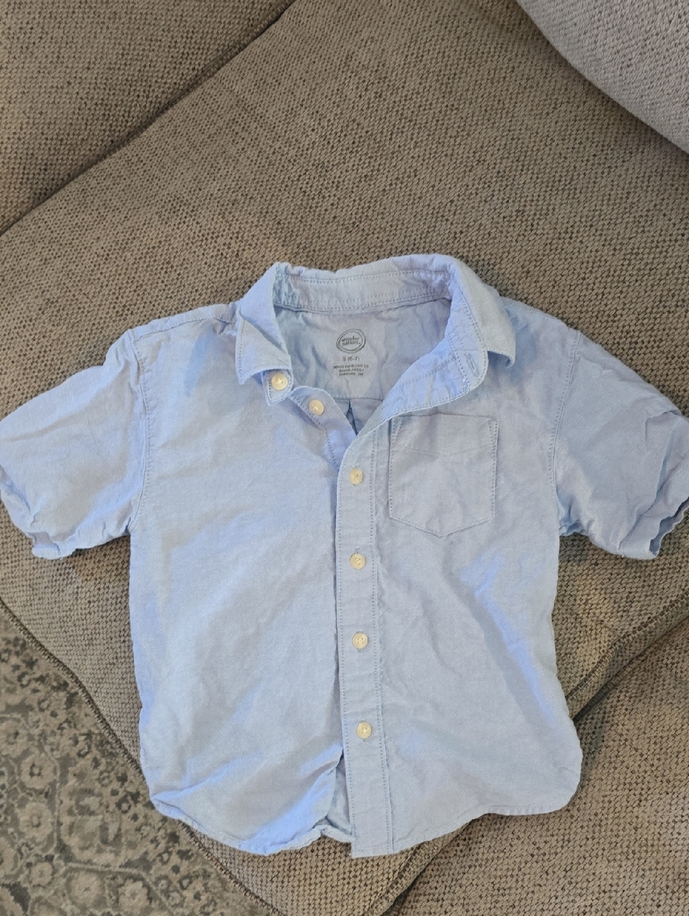 wonder nation Light Blue Short-Sleeve Button Down Shirt